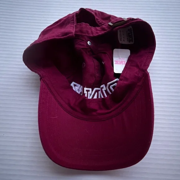 NEW PINK VICTORIA’S SECRET BURGUNDY BASEBALL CAP, MAROON SIGNATURE LOGO HAT NWT - Picture 11 of 12